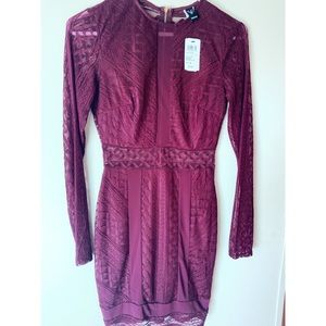 Burgundy lace dress